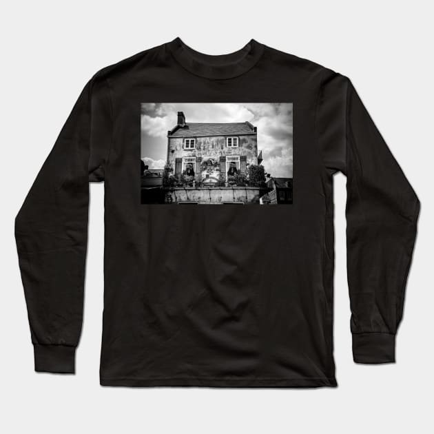 95 French Market Plaza In Black and White Long Sleeve T-Shirt by MountainTravel